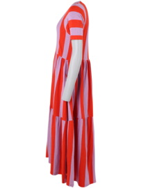 Danefae Danemarkise Slub Jersey Dress bright red/soft viola
