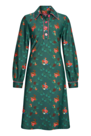 Tante Betsy Dress Mies Deer in the garden Green