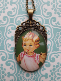 Opgepimpt Ketting Vintage Meisje Groen