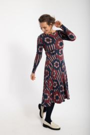 Danefae Organic Sigrid Dress beige rose/ navy power flowers