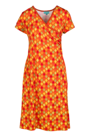 LaLamour Classic Wrap Dress Short Sleeve orient umber orange
