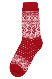 Danefae Danestay Warm Wool Socks red/white