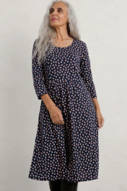 Seasalt 3/4 Enor Dress little leaves maritime