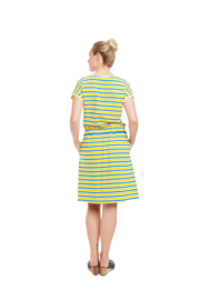 Bakery Ladies Dress Stripe Lemon/ Kobalt Y/D Stripes