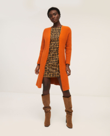 SURKANA Braid Knitted Coat with V-neck copper