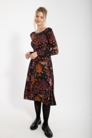 Danefae Sigrid Dress black/ berry chocolate walkabout