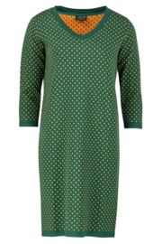 ZILCH Dress V-Neck Dots Forest