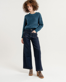 SURKANA Wide Jeans Pants with Plastron Pocket deep blue