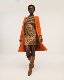 SURKANA Braid Knitted Coat with V-neck copper