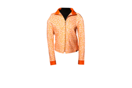 Mooi Vrolijk Vest Zipper Animal Print Beige and Orange