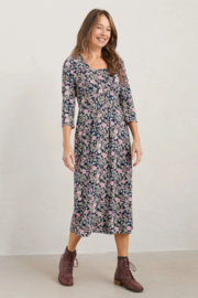 Seasalt Seed Packet Midi Dress folkloric floral martime