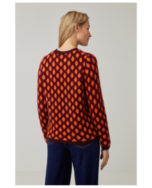 SURKANA Long Sleeve Round Neck Jacquard Jumper Orange