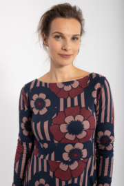 Danefae Organic Sigrid Dress beige rose/ navy power flowers