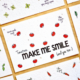 Bloom Your Message - Bloeikaarten 'MAKE ME SMILE' (tomaten)