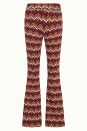 King Louie Border Flared Pants Lounge cabernet red
