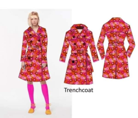 Tante Betsy Trenchcoat Bubble Flower Orange