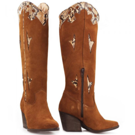 La Pintura Boots Destina Cognac- Snake