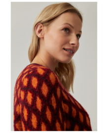 SURKANA Long Sleeve Round Neck Jacquard Jumper Orange