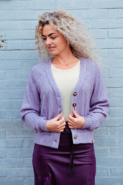 Mooi Vrolijk Vest Knitted Basic Purple