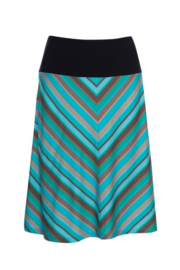 Lalamour - A-Line Retro Skirt Stripe Turquoise (LET OP DE BAND IS NIET ZWART, MAAR LICHT BLAUW)