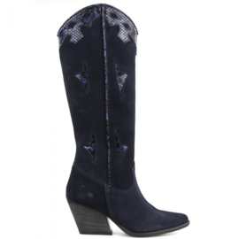 La Pintura boots Milica Donker Blauw- Snake