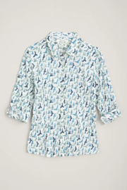 Seasalt Larissa Organic Cotton Shirt Bird Collage Chalk