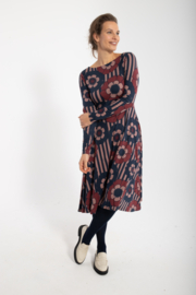 Danefae Organic Sigrid Dress beige rose/ navy power flowers