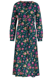 Zilch Dress Buttons Floral Pine