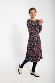 Danefae Organic Sigrid Dress beige rose/ navy power flowers