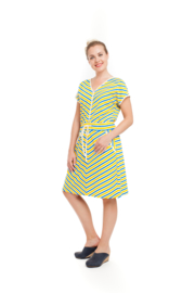 Bakery Ladies Dress Stripe Lemon/ Kobalt Y/D Stripes