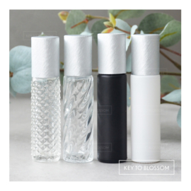 Glass Roller Bottle (10ml) with Brushed Silver Cap
