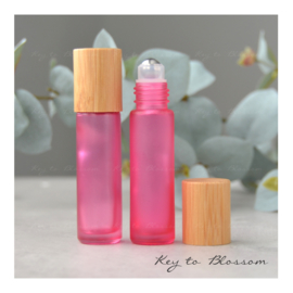 Rainbow Roller Bottle (10ml) with Bamboo Cap - Pink