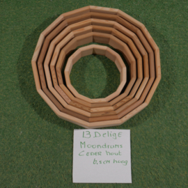 Red Cedar wood drum frame (13-sided) 6.5 cm height