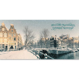 10 Kerstkaarten |  Amsterdam tijdens sneeuwbui