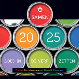 25 Kerstkaarten |   2025 Schilderen in  felle kleuren