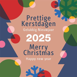 25 Kerstkaarten | 2025 Kleurrijke abstracte kerstsfeer