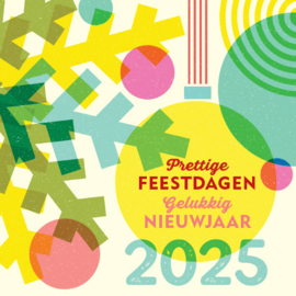 10 Kerstkaarten |  2025 kerstsfeer in retro kleuren