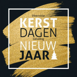 25 Kerstkaarten | ALS Nederland, gouden kerstwens op zwart