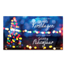 Set van 4 | Geld cadeau enveloppen Kleurrijke lichtjes kerstboom