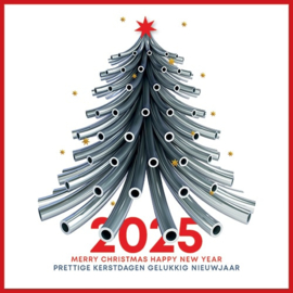 25 Kerstkaarten | 2025 Kerstboom van stalen buizen