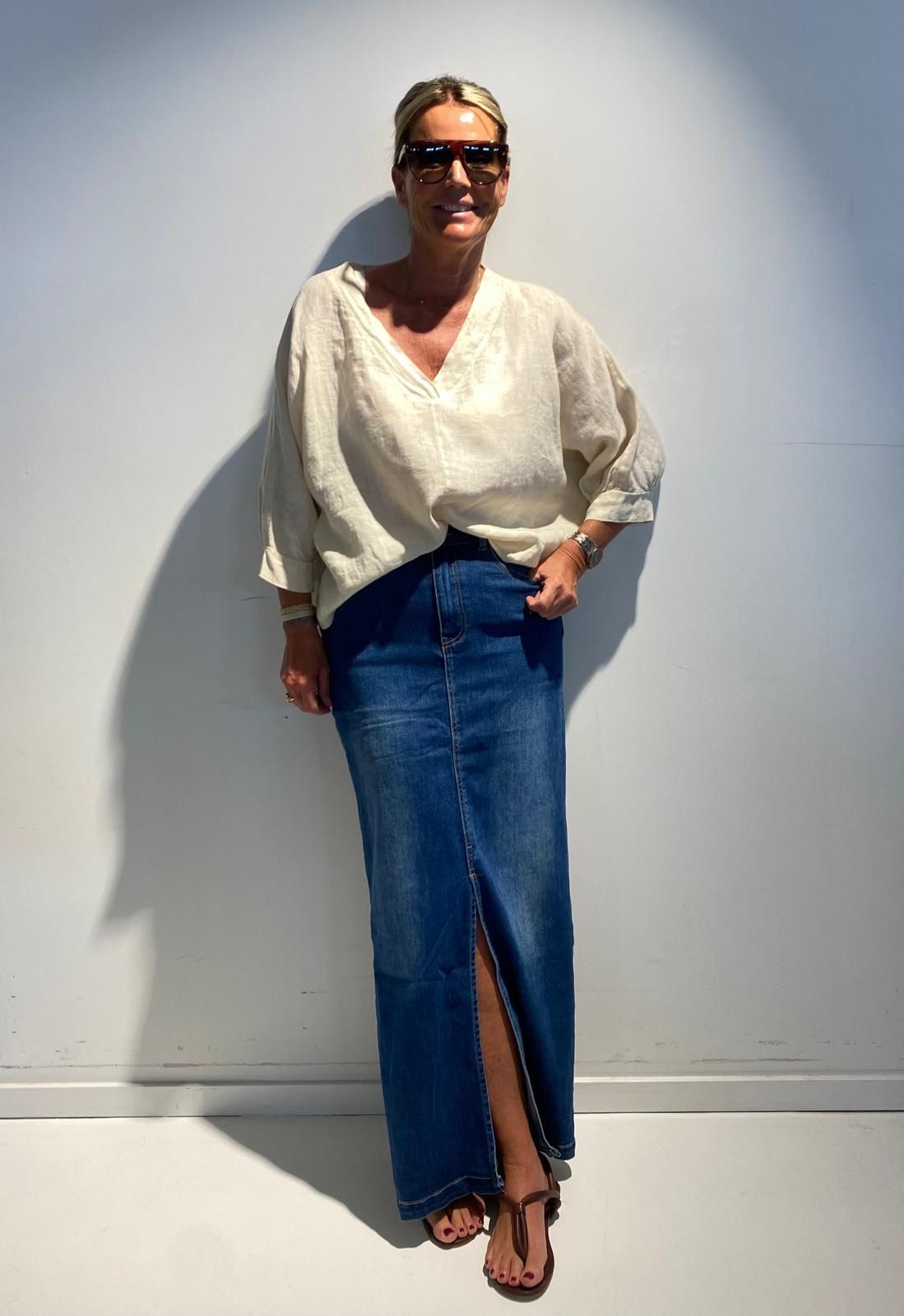 Denim skirt black rose Antwerp