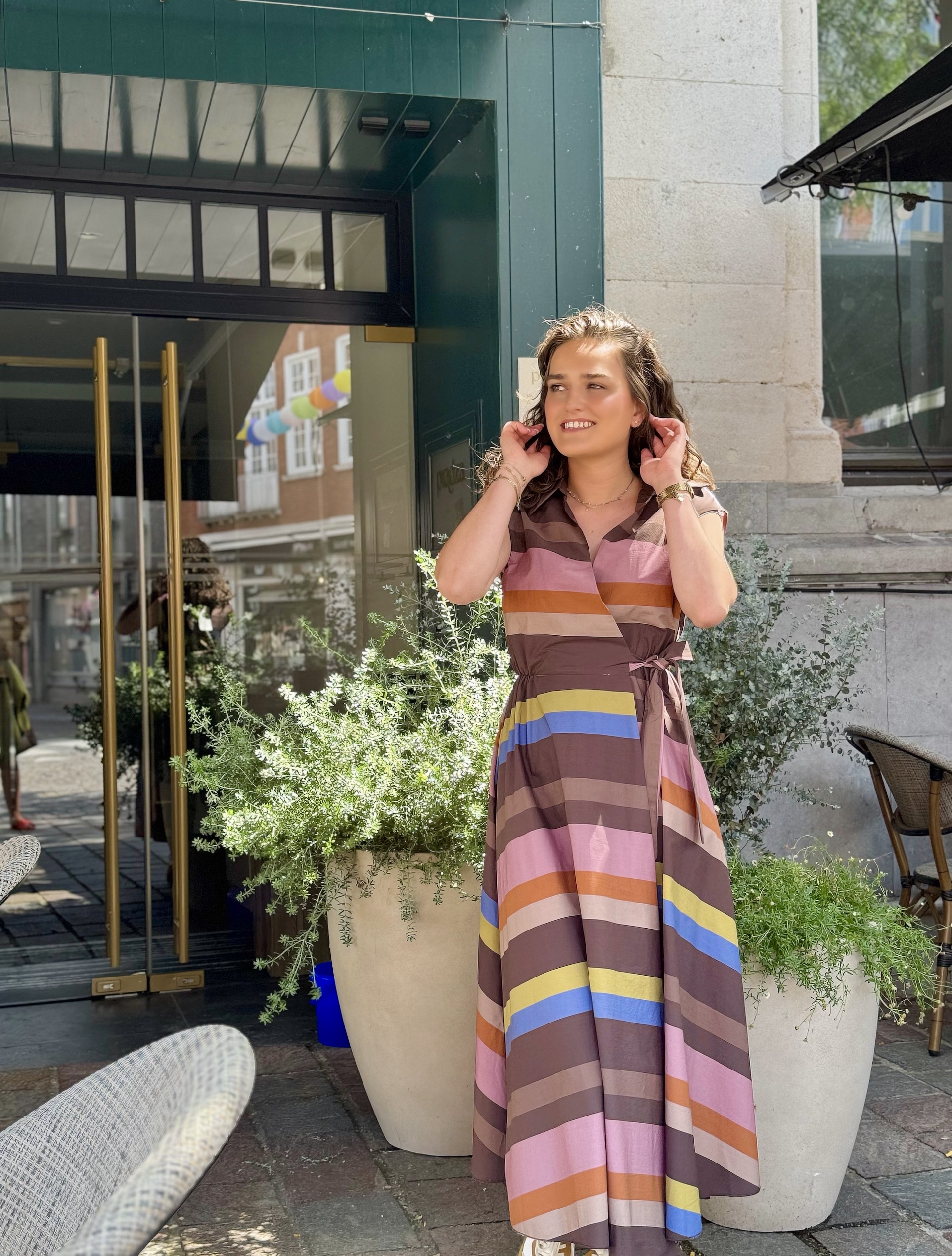 Sienna dress chocolate tones
