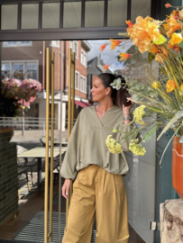André khaki sweater / uitverkocht