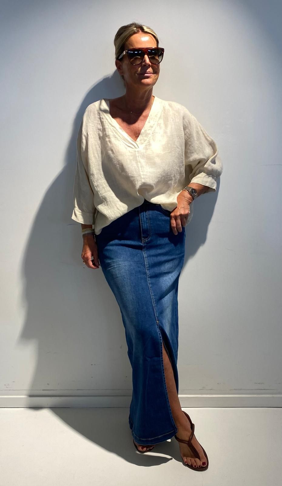 Denim skirt black rose Antwerp