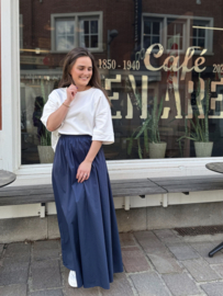 Alexandra marine long cotton skirt / uitverkocht