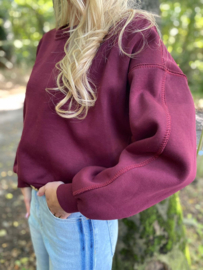 MEI-LI Cropped sweater bordeaux