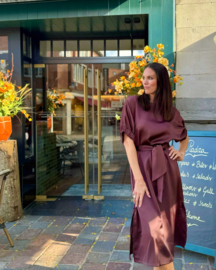 Rita fall dress aubergine / uitverkocht