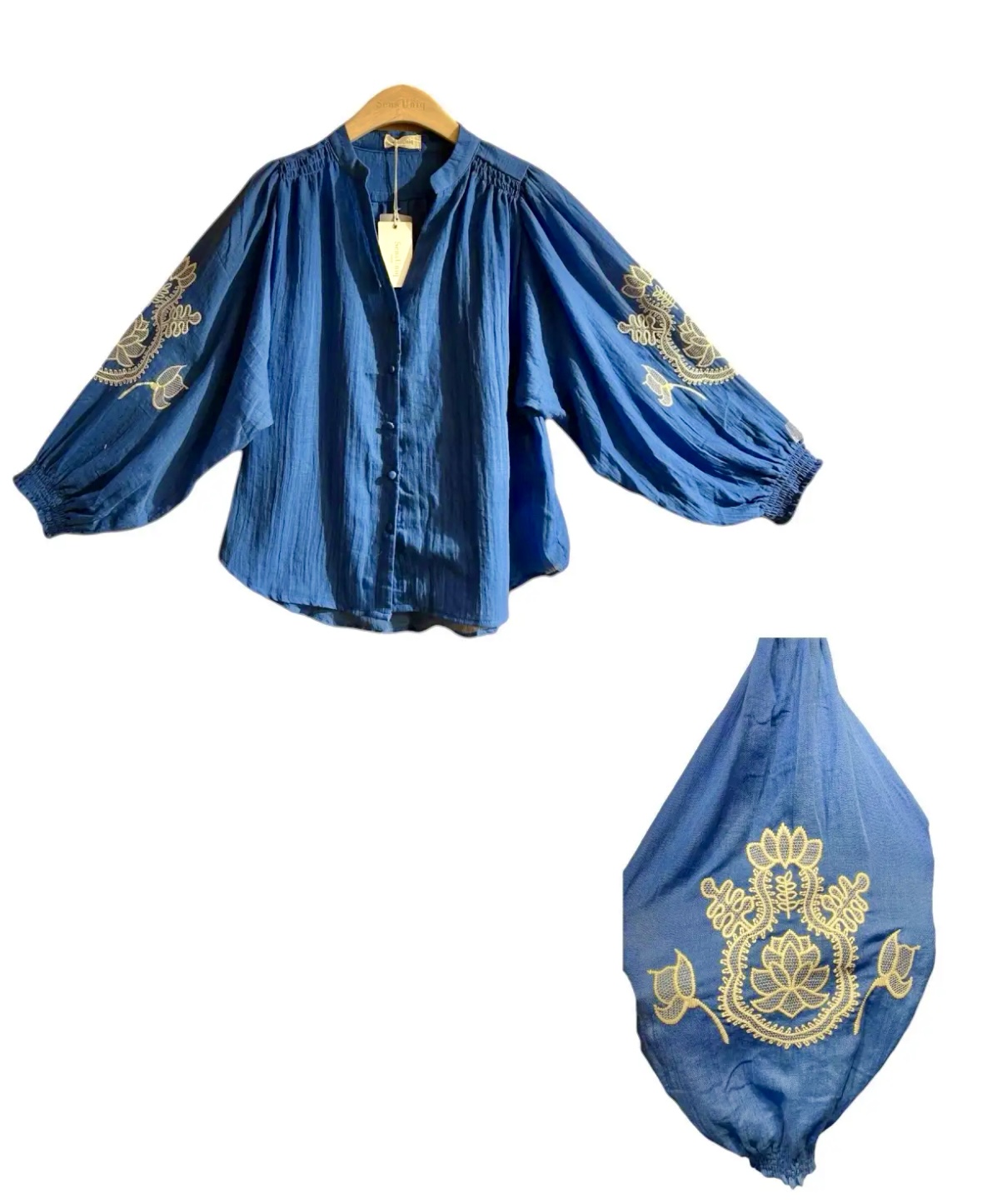Santo Ri royal blue blouse / uitverkocht