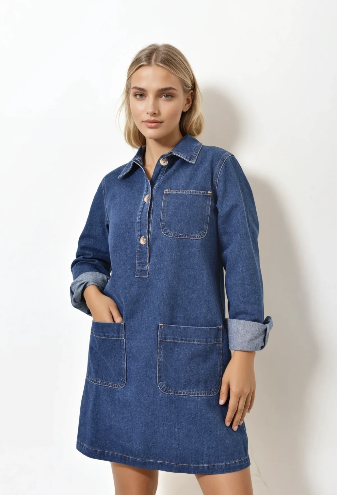 Féline dress blue denim