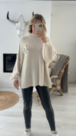 LA - Trui lang - beige opdruk